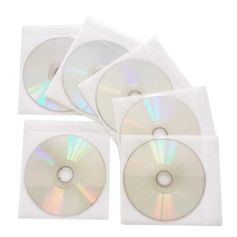 Baocool 100 Pack Premium CD DVD Sleeves,Thick Non-Woven Material Double-Sided Refill Plastic Sleeve for CD and DVD Storage Binders Disc Case (Yellow) - Image 3